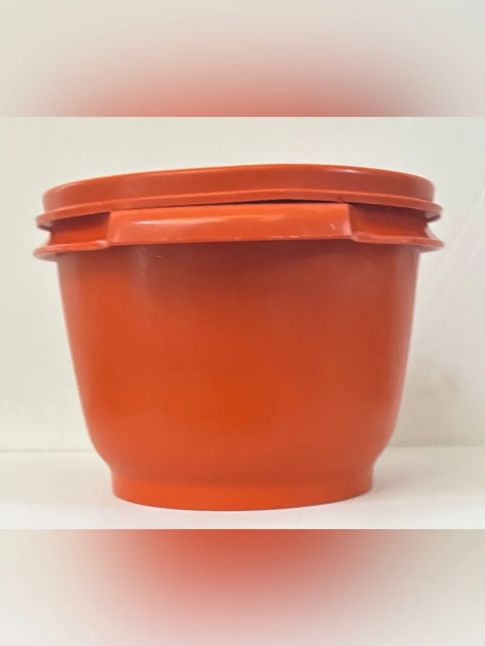 Tupperware vintage container with lid orange